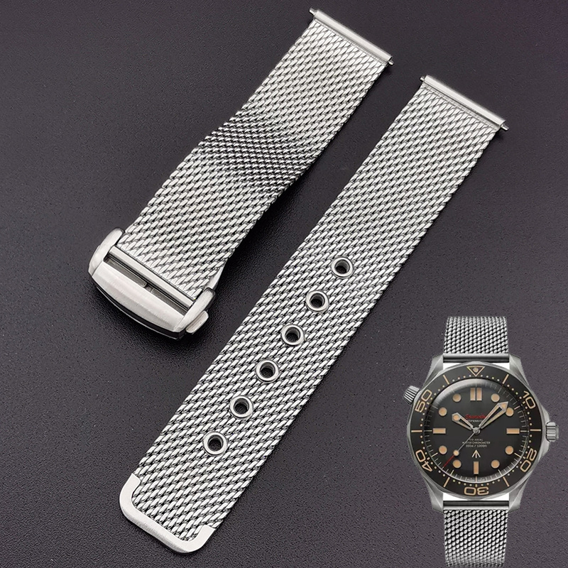 Mesh Strap Metal - 20mm 22mm solid Stainless Steel Mesh