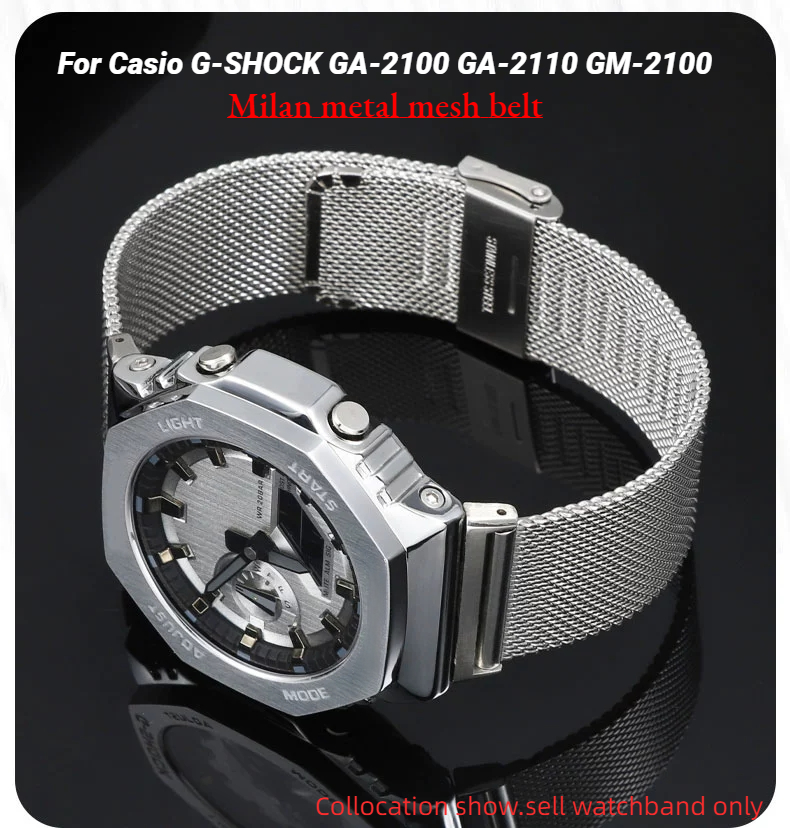 Mesh Strap Metal - Milan metal mesh belt For Casio