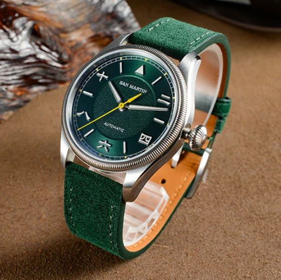 San Martin Men Automatic Watch - đánh giá và giá Leather Strap Quick Release