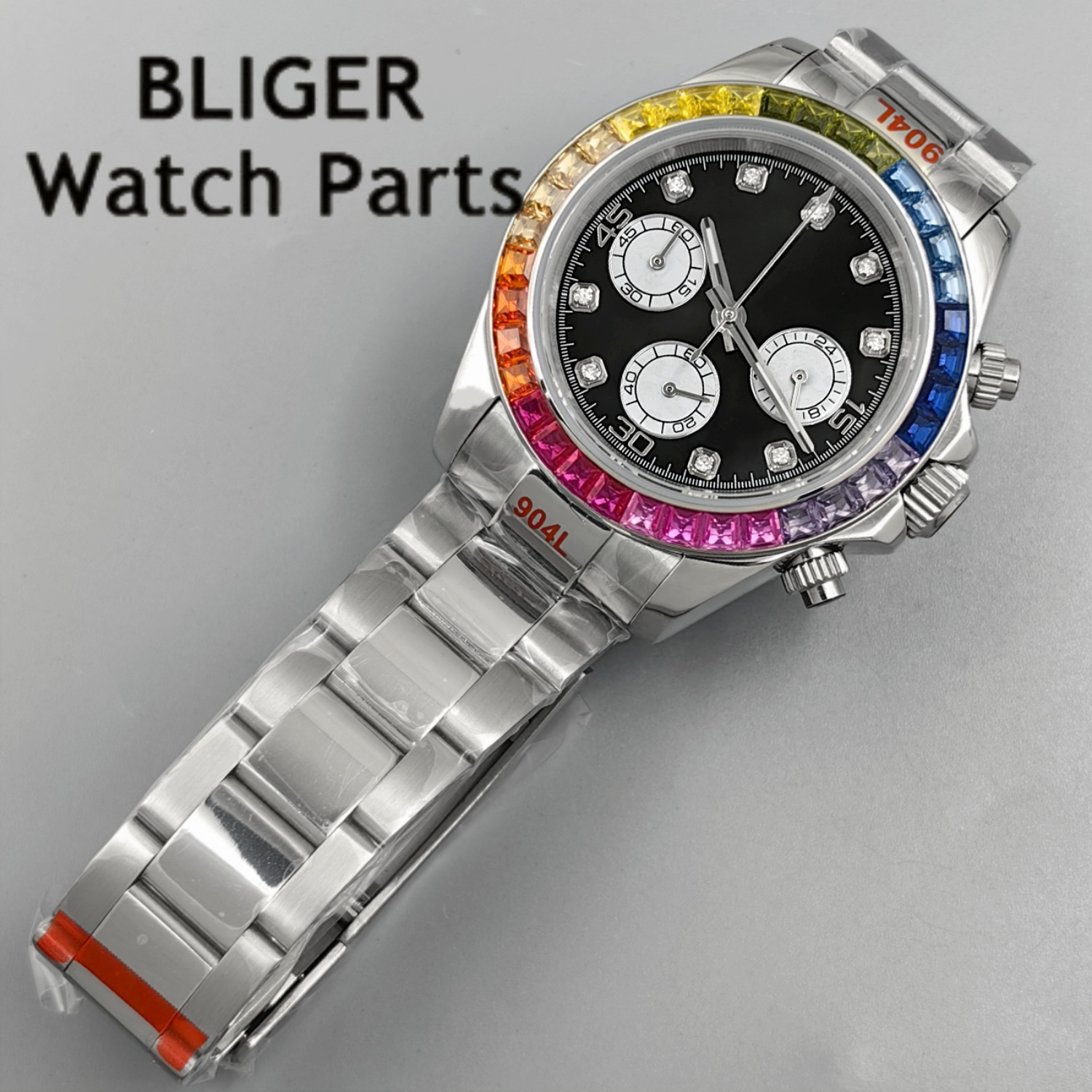 BLIGER Black Panda Dial Multic - đánh giá và giá Rubber Strap Diver