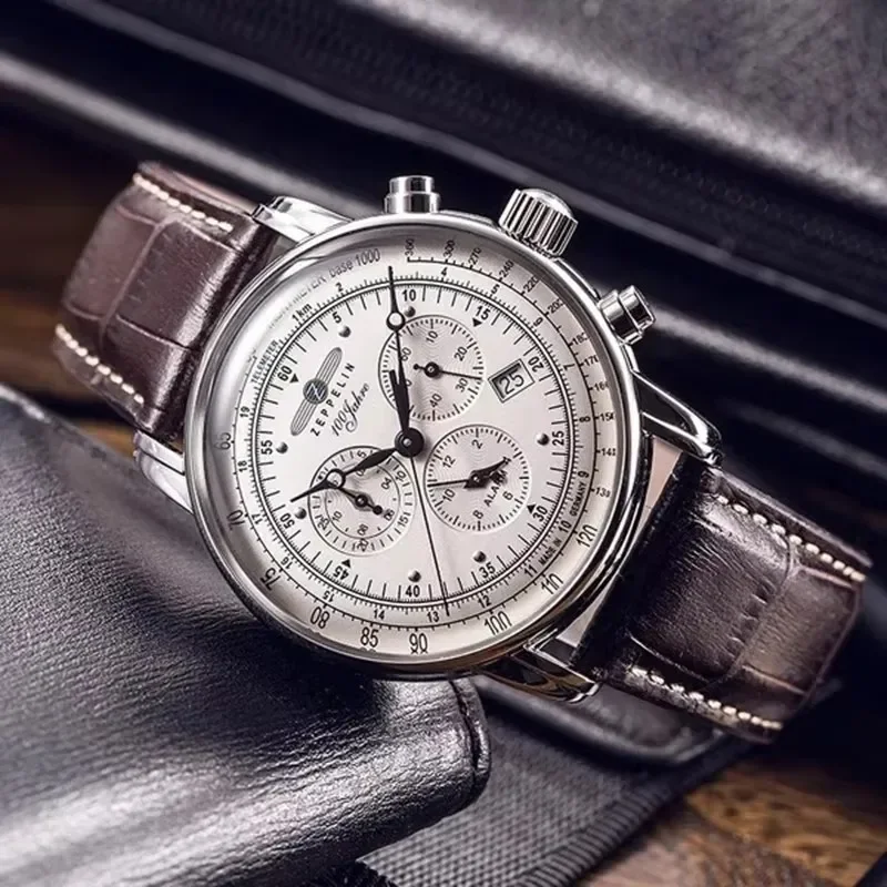 Zeppelin Airship Automatic Dat - đánh giá và giá Leather Watch Band Men