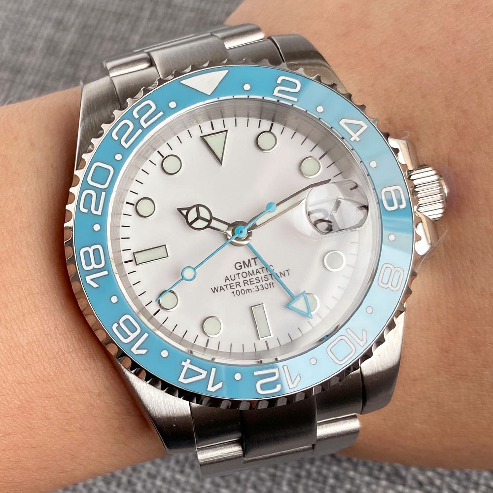 Customized 40mm Ice Blue Dial  - đánh giá và giá Stainless Bracelet Diver