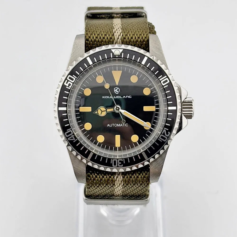 NH35 vintage 40mm sapphire gla - đánh giá và giá Tropic Strap Vintage