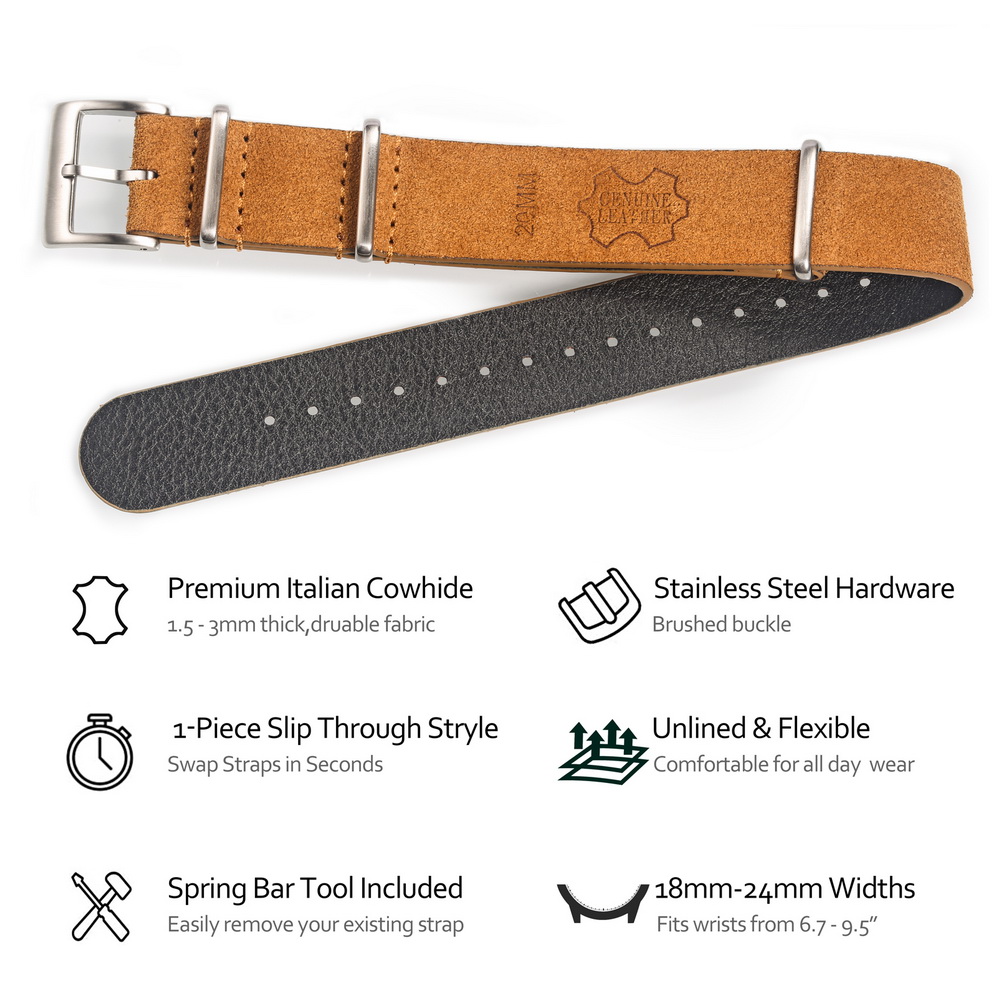 HEMSUT Genuine Leather Watch B - đánh giá và giá Tropic Strap Vintage