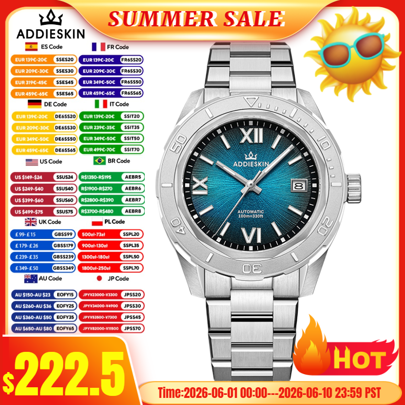 AddiesKin reloj hombre K002 Wa - đánh giá và giá Stainless Bracelet Diver