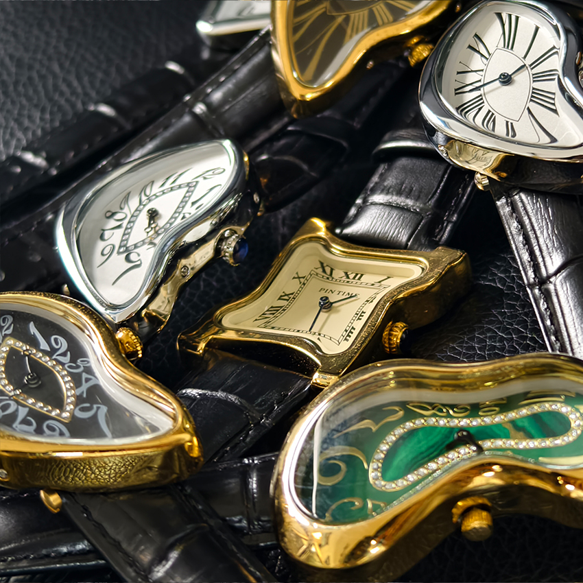 Surrealist Art Melting Clock W - đánh giá và giá Leather Watch Band Men