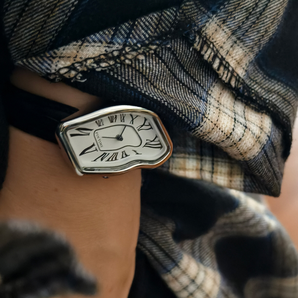 Surrealist Art Melting Clock W - đánh giá và giá Leather Watch Band Men