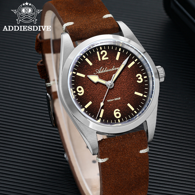 ADDIESDIVE Japan 2035 Super Lu - đánh giá và giá Suede Strap Watch