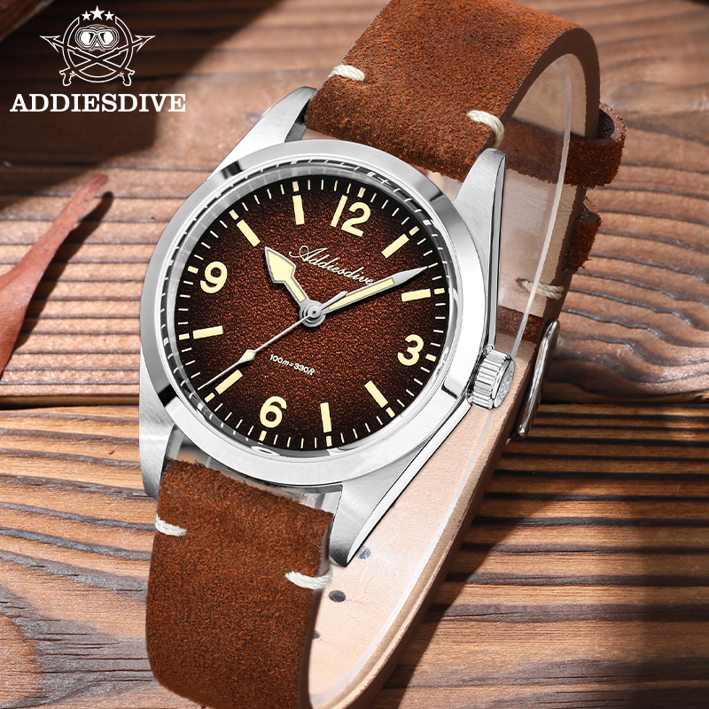 ADDIESDIVE Japan 2035 Super Lu - đánh giá và giá Suede Strap Watch