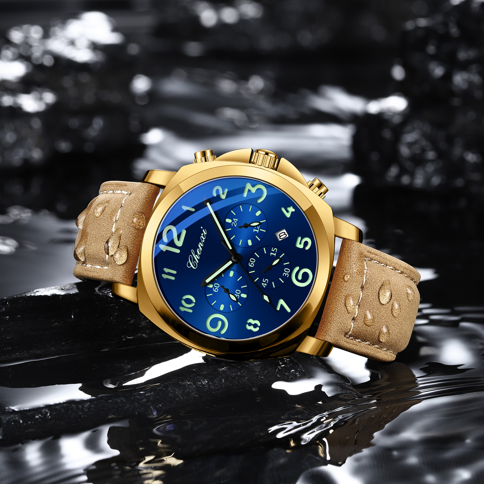 CHENXI Men Watch Multifunction - đánh giá và giá Leather Watch Band Men