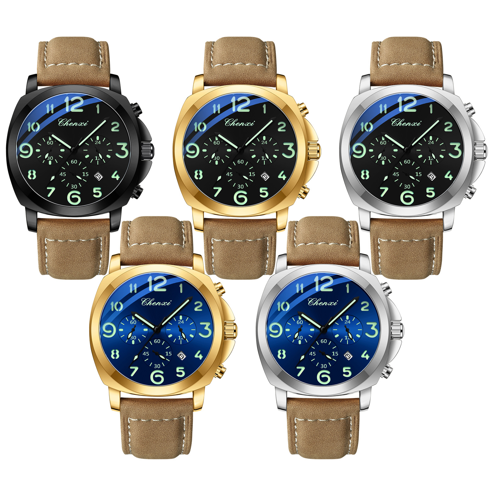 CHENXI Men Watch Multifunction - đánh giá và giá Leather Watch Band Men