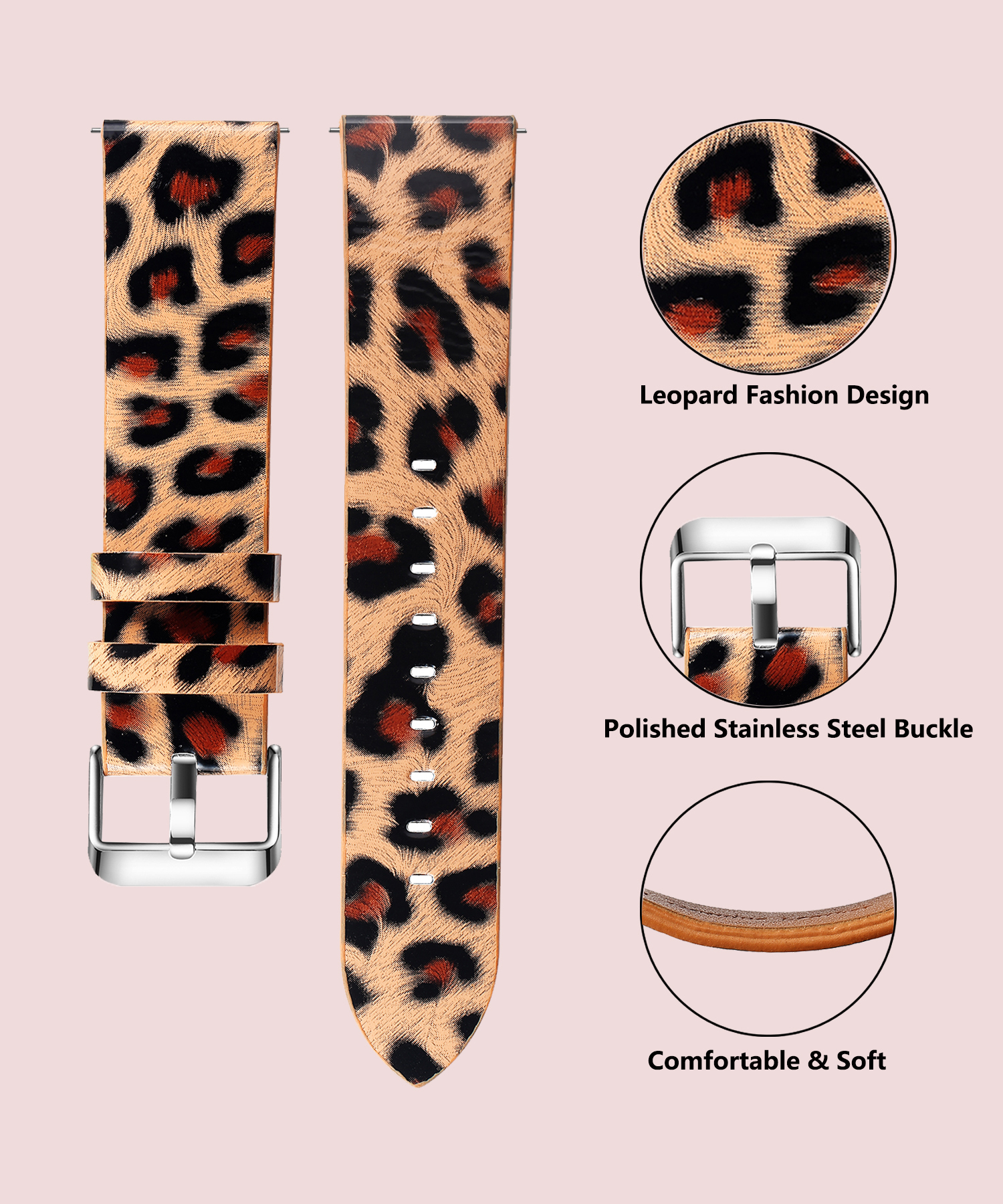 Leather Watch Band Leopard Qui - đánh giá và giá Leather Strap Quick Release