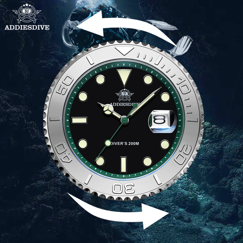 ADDIESDIVE Rotatable Ceramic B - đánh giá và giá Rubber Strap Diver