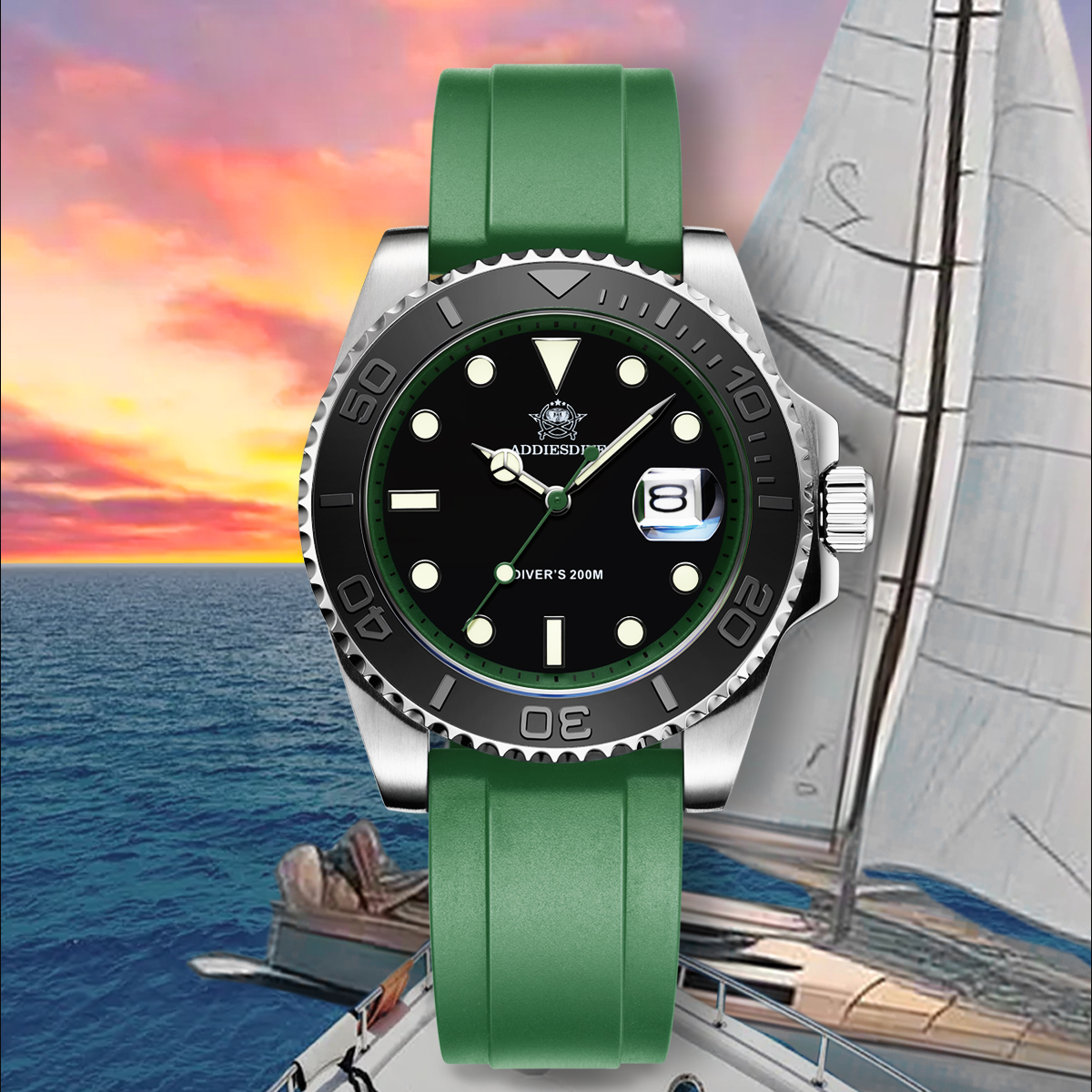 ADDIESDIVE Rotatable Ceramic B - đánh giá và giá Rubber Strap Diver