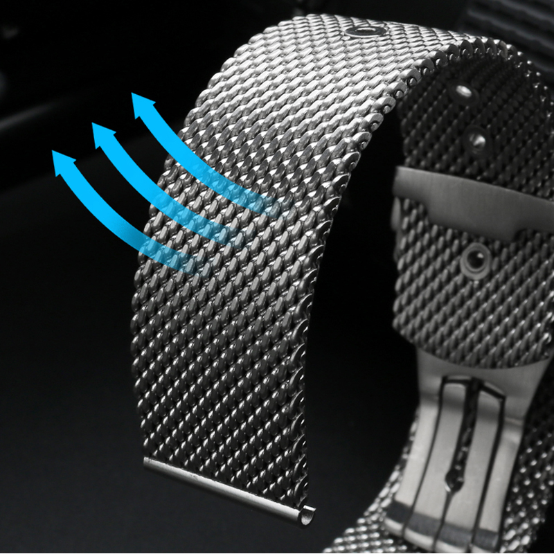 20mm 22mm solid Stainless Stee - đánh giá và giá Mesh Strap Metal