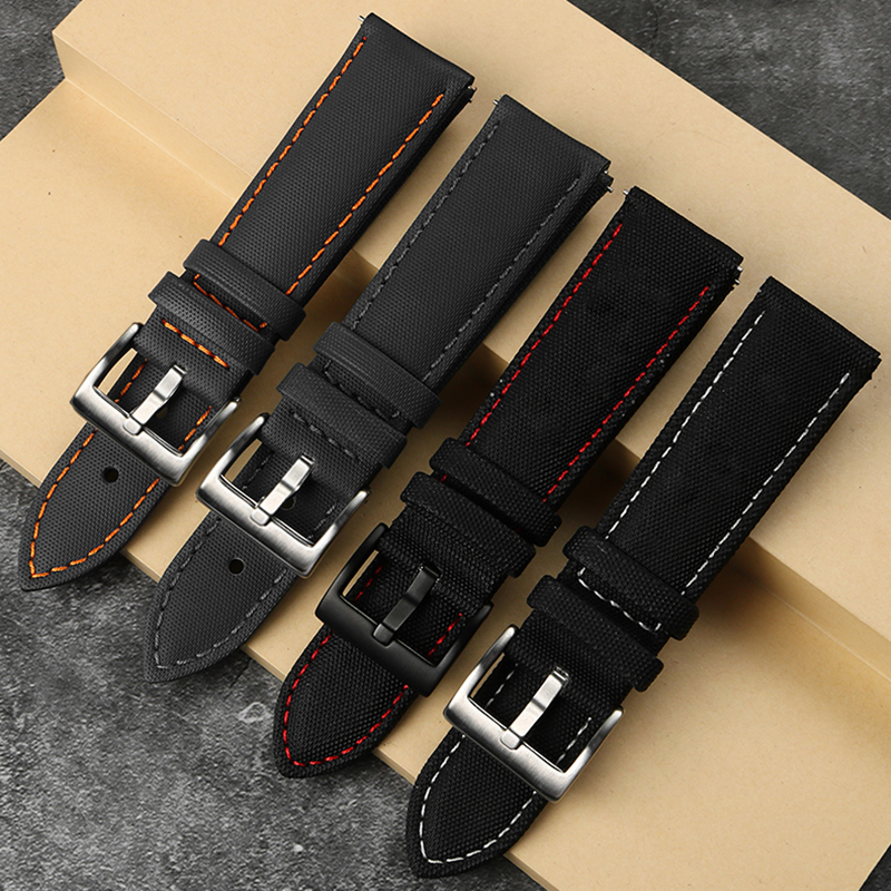 Canvas leather bottom watchban - đánh giá và giá Leather Strap Quick Release
