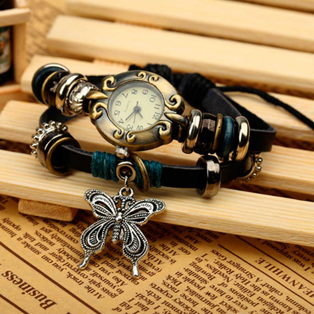 Handmade Butterfly Beads Brace - đánh giá và giá Leather Watch Band Men