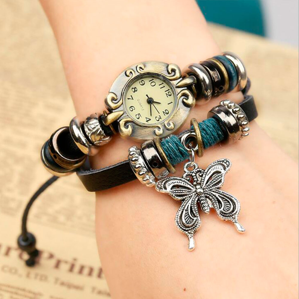 Handmade Butterfly Beads Brace - đánh giá và giá Leather Watch Band Men