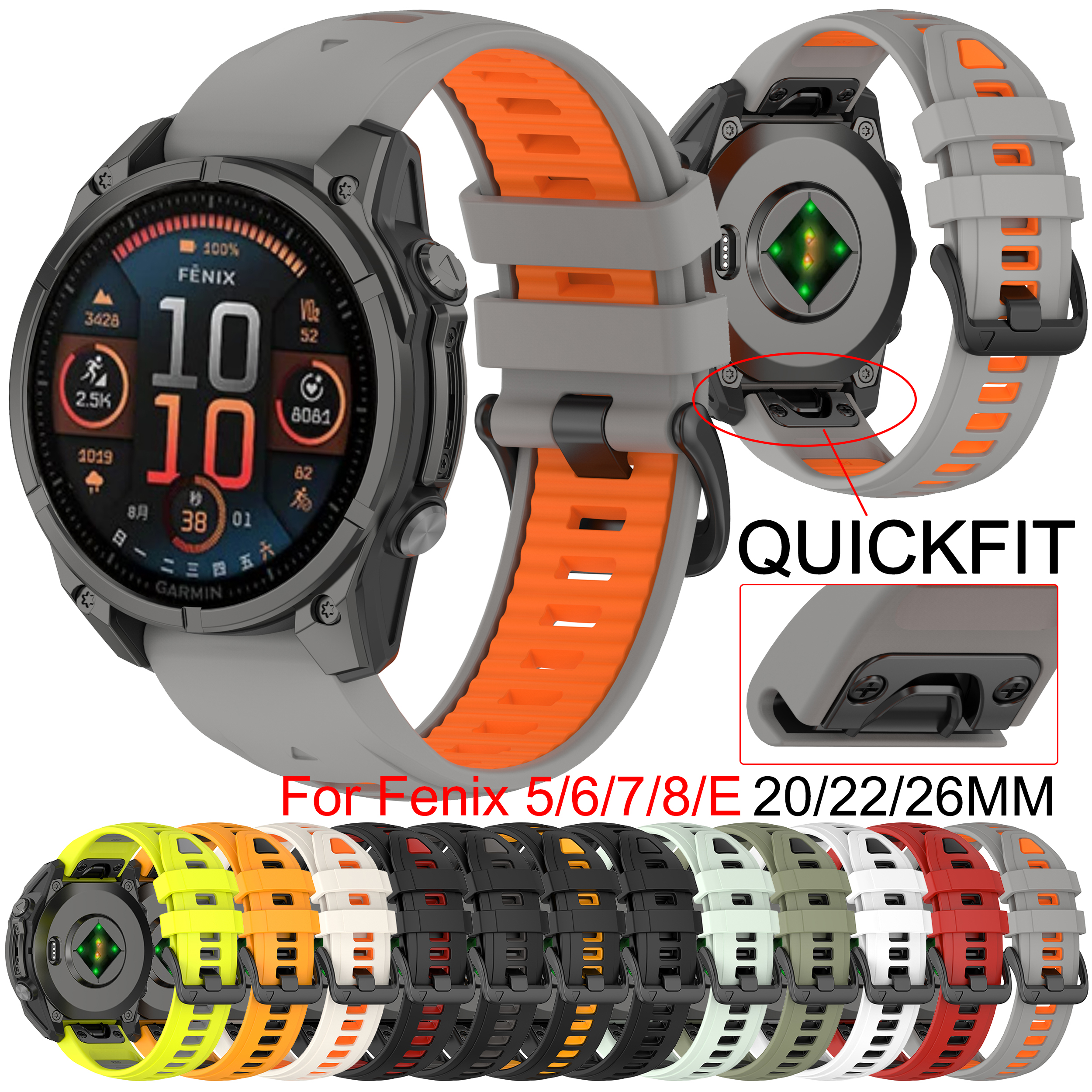 QuickFit 20mm 22mm 26mm Strap  - đánh giá và giá Silicone Watch Band 22Mm