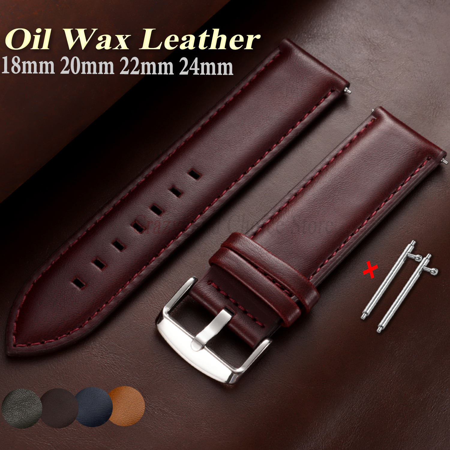 Oil Wax Cowhide Watch Band 18m - đánh giá và giá Leather Strap Quick Release