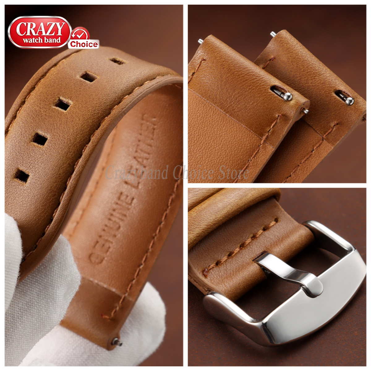 Oil Wax Cowhide Watch Band 18m - đánh giá và giá Leather Strap Quick Release