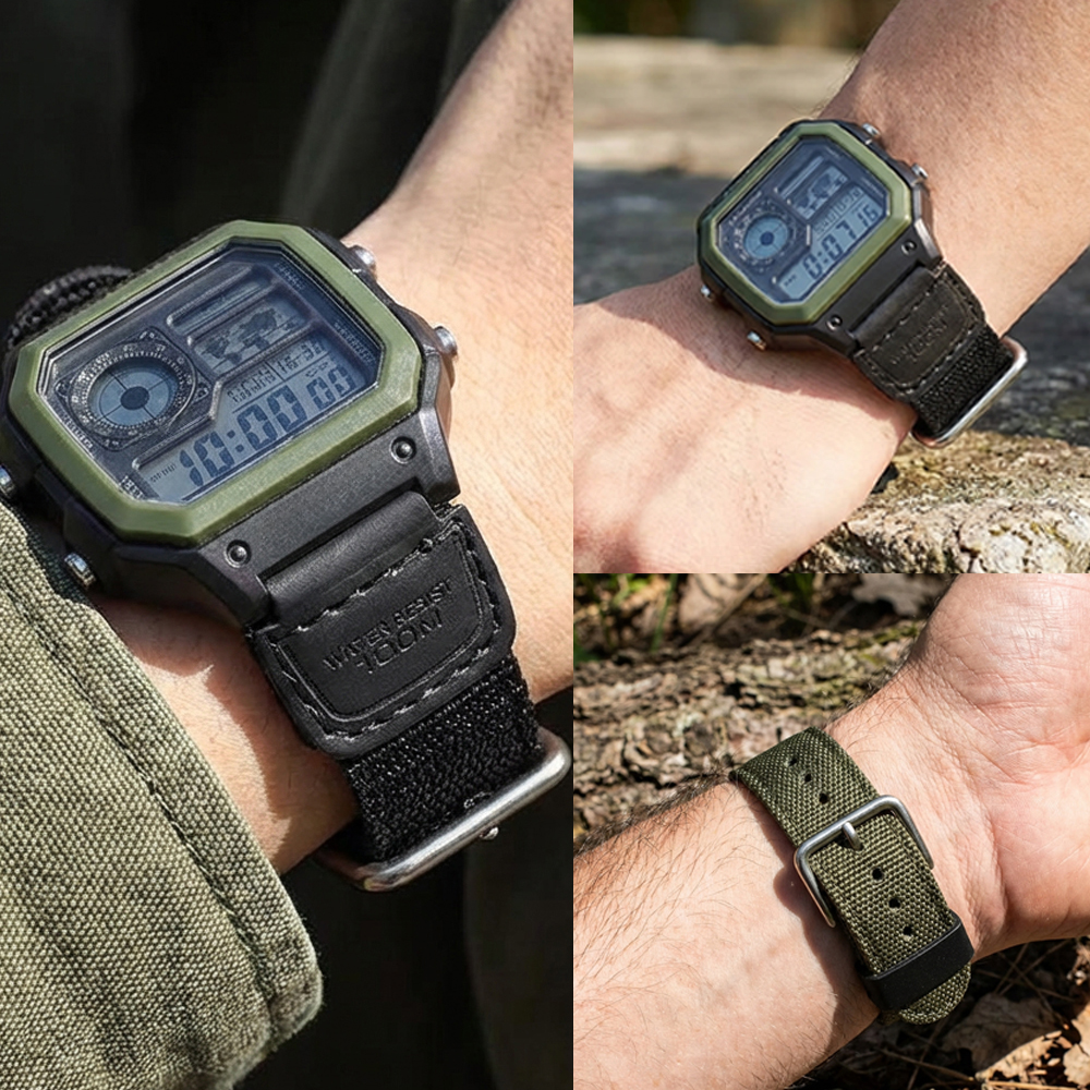 18mm Nylon Strap for Casio AE1 - đánh giá và giá Canvas Strap Watch