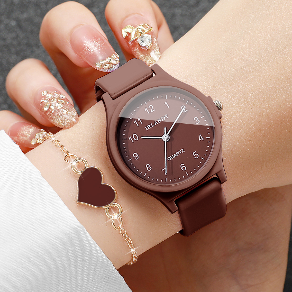 2PCS Fashion Arabic Dial Women - đánh giá và giá Silicone Band Women